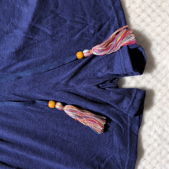 Cupshe Blue Strapless Smocked Cover Up Playsuit Romper - Picture 4 of 7